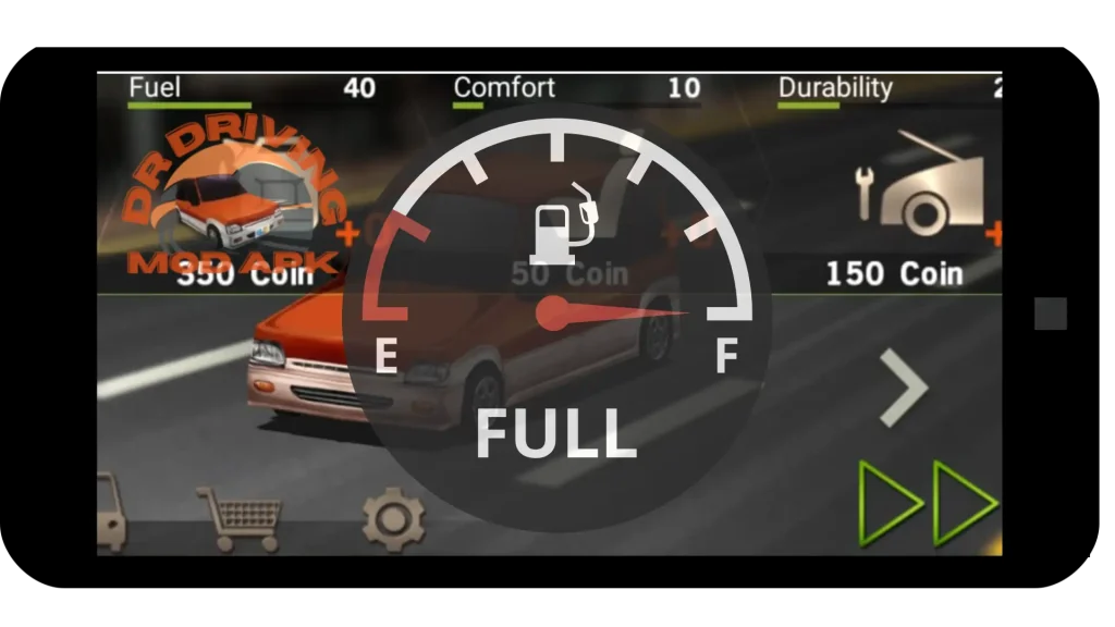 unlimited fuel tank in dr driving mod apk