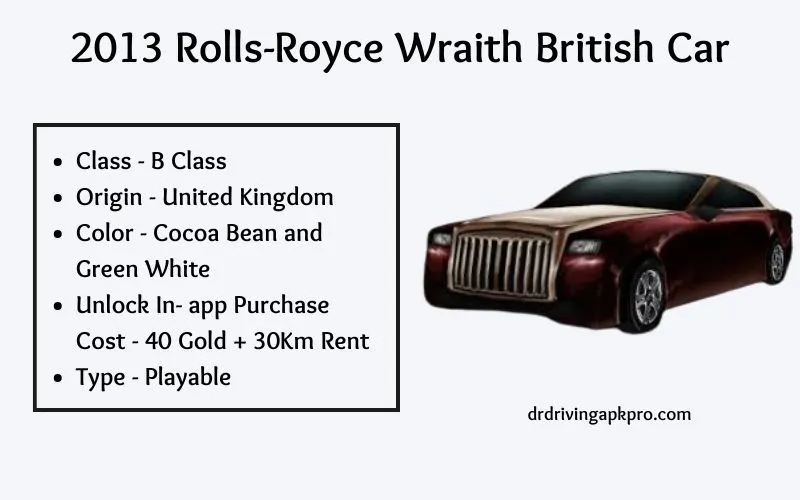 2013 Rolls-Royce Wraith British Car