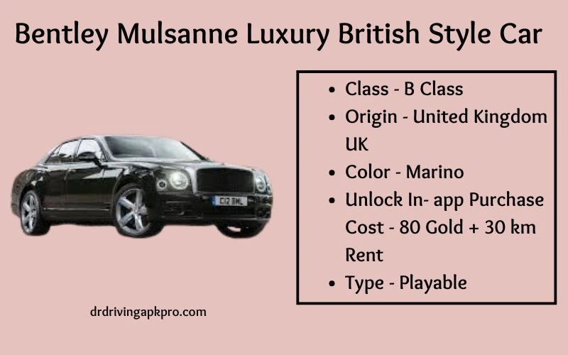 Bentley Mulsanne Luxury British Style Car