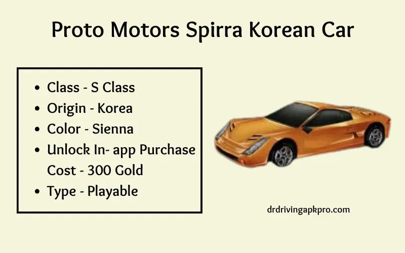 Proto Motors Spirra Korean Car
