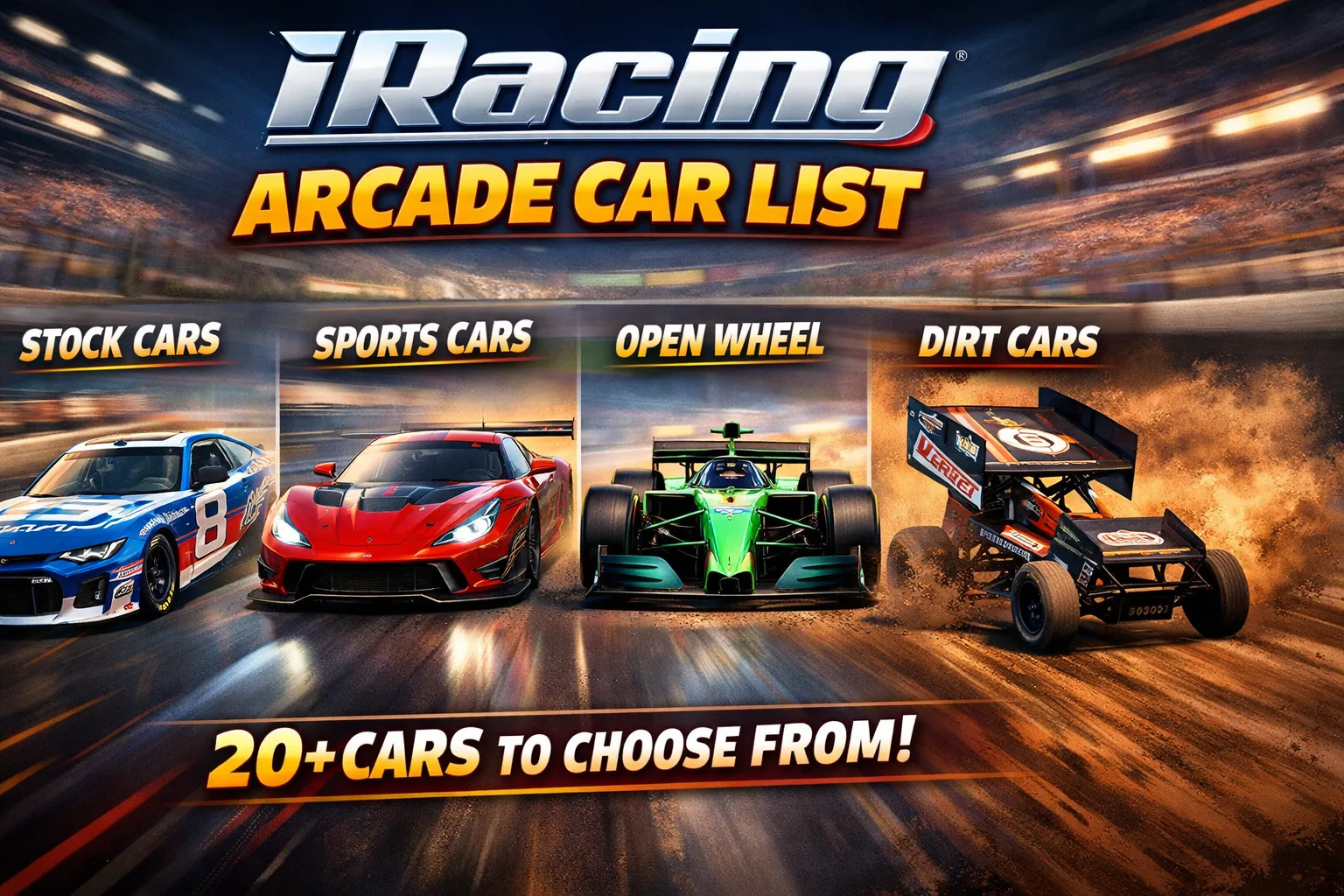 iRacing Arcade Car list